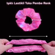 EkoAlışverişDünyam Pembe Renk LED Işıklı Lastikli Saç Tokası - 3 Modlu Festival &amp; Parti Saç Tokası
