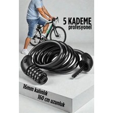 Belle Fusion Bfs  Şifreli Bisiklet Kilidi 16 mm Kalınlık 160 cm Scooter Motosiklet Kilidi - Çelik Kablo