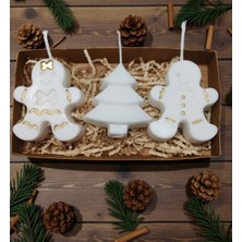 Home Üçlü Yeni Yıl Dekoratif Kokulu Mum Seti (Kurabiye Kız-Çam Ağacı-Kurabiye Adam)