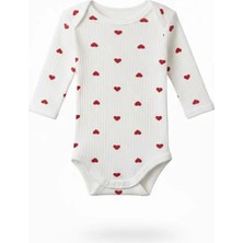 Bebeva Baby Yenidoğan Bebek %100 Pamuklu Allover Mini Figür Baskılı Çıtçıtlı Uzun Kollu Body Zıbın