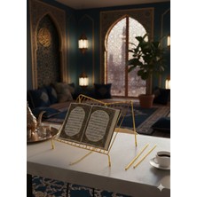 Atölye Asya Ergonomik Metal Kitap Okuma Standı Rahle- Zincir Ayraçlı Özel Tasarım Rahle (Siyah/gold/bakır/krom)