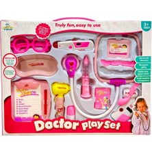 Luminoo Meslek Tanıtım Mucize Doktor Seti Pembe Renkli 13 Parça Sesli Işıklı Pilli Kutulu