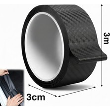 Eşya Dünyası Karbon Fiber Araba Kapı ve Tampon Koruyucu Şerit Bant – 3m x 3cm Çizik Önleyici