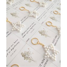 Incili Yıldız Anahtarlık Nişan,söz,kına,nikah Hatırası 15 Adet Özel Tasarım