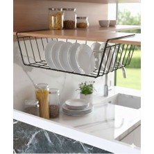 UG Home Siyah Dolap Içi Raf Düzenleyici Askılı Raf Bardak Tabak Tutucu Çok Amaçlı Kullanım