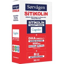 Sorvagen Smart Sitikolin Dha Omega 3 ve B12 30 Kapsül - Dezenfektan Hediyeli (%72 Alkol)