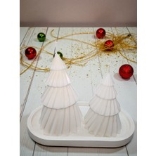 Home Sunumluklu Ikili Yeni Yıl Dekoratif Kokulu Mum Seti (9cm Çam AĞACI-12CM Çam Ağacı)
