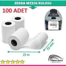 Zebra Rulo 100 Adet 75X25 Termal Rulo MZ320 Yazıcı Rulosu  75*25