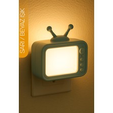 Normadia Eski Tv Tasarımlı Gece Lambası Sarı-Beyaz Işık Mod GC04