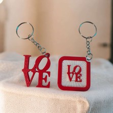 cizge3d Love Yazılı 3D Baskı Anahtarlık 2’li Set