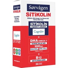 Sorvagen Smart Sitikolin DHA Omega 3 (Tekli Paket) ve B12 30 Kapsül