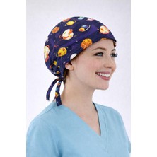 Dr. Mitra Cerrahi Bone Medikal Doktor Hemşire Hastane Bonesi Unisex -Sarı Gezegen Desen