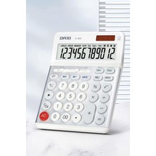 Daxi X-350 Beyaz 12 Haneli Hesap Makinesi Yüksek Çözünürlüklü LCD Ekran, Tax Fonksiyonlu