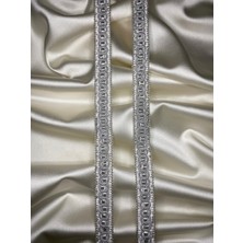 Kordone Pasalı Halkalı Şerit, Perde Şeridi, Dekoratif Açık Gri Şerit, 25 Metre, KOD-P373