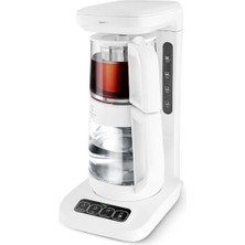 Karaca Çaysever Robotea Pro Connect 4 In 1 Konuşan Cam Çay Makinesi Matte White