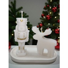 Home Sunumluklu Ikili Yeni Yıl Dekoratif Kokulu Mum Seti (Geyik-Kurşun Asker Fındıkkıran)