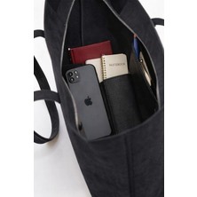 Kadın Süet Görünümlü Omuz Çantası, Büyük Boy Günlük Tote