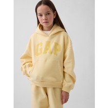 Gap Kız Çocuk Sarı Vintagesoft Relaxed Logo Sweatshirt