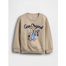 Gap Erkek Bebek Kahverengi Vintagesoft Grafik Baskılı Sweatshirt