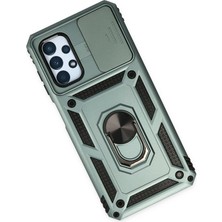 SARVONA Newface Samsung Galaxy A23 4g Kılıf Pars Lens Yüzüklü Silikon - Yeşil