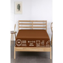 SARVONA %100 Pamuk Penye Çarşaf-Kahverengi