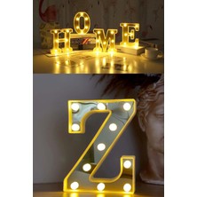 Normadia 3D LED Z Harfi Dekoratif Işık Büyük Boy, Doğum Günü ve Organizasyon Için