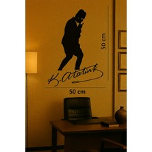 SARVONA Ahşap Işleme Duvar Süsü- Atatürk Silüeti- 50 cm x 30 cm