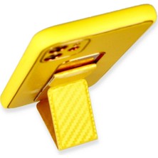 SARVONA Newface Iphone 12 Kılıf Coco Karbon Standlı Kapak - Sarı