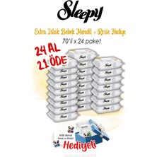 Sleepy 24 Al 21 Öde Extra 70'li Islak Bebek Havlusu ve Rosıe