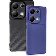 SARVONA Newface Xiaomi Redmi Note 13 Pro 4g Kılıf Auto Focus Karbon Kapak - Siyah