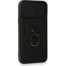 SARVONA Newface Iphone 15 Pro Max Kılıf Pars Lens Yüzüklü Silikon - Siyah