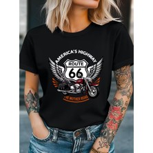 Eymora Özgürlük Yolculuğu Motosiklet Grafik Baskılı  Tişort