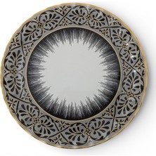 Sudedi Home 26 cm Cam Servis Tabağı Gerçek Altın Yaldızlı 1 Kişilik