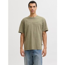 Jack & Jones Jack Jones Jprbluaıden Ss Tee Erkek Haki Tshirt 12293014-03