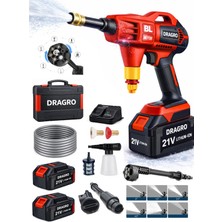 Dragro 21V Kömürsüz Yüksek Basınçlı Şarjlı Oto Araba Bahçe Yıkama Makinesi Çift Akülü