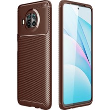 Buğz Xiaomi Mi 10T Lite Kılıf Auto Focus Karbon Kapak - Kahverengi