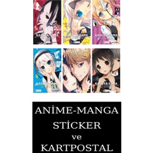 Akılçelen Kitaplar Kaguya-Sama 1-2-3-4-5-6 Manga Seti (6 Kitap) / Aşk Savaştır / Anime-Manga Sticker ve Kartpostal Hediye