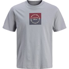 Jack Jones Jorcatskılls Square Brandıng Tee Sscn Ln Erkek Gri Tshirt 12290856-05