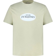 Jack & Jones Jack Jones Jorcatskılls Front Tee Ss Cn Fst Pls Erkek Yeşil Büyük Beden Tshirt 12298346-03