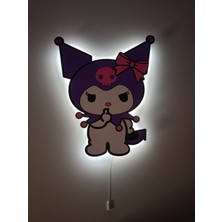 Normadia Sevimli Kuromi Ahşap Gece Lambası, Çocuk Odası Dekoru, 27X32 cm