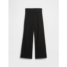 Gap Kız Çocuk Siyah Stretch Jersey Foldover Leggings Tayt