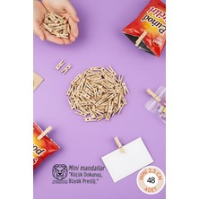 Transformacion 48 Adet Mini Ahşap Mandal 2,5 cm - Fotoğraf Sunum, Paketleme ve Dekoratif Not Tutucu Seti