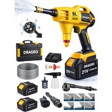 Dragro 21V Kömürsüz Yüksek Basınçlı Şarjlı Oto Araba Bahçe Yıkama Makinesi Çift Akülü
