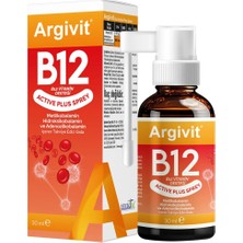 Argivit B12 Active Plus Sprey 30 ml - Dezenfektan Hediyeli (%72 Alkol)