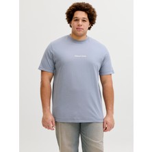 Jack Jones Jornorrebro Emb Tee Ss Crew Neck Pls Erkek Gri Büyük Beden Tshirt 12284161-05