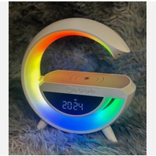 Normadia G Şekli Kablosuz Hoparlör ve Gece Lambası, Rgb Işık, Saatli, Taşınabilir