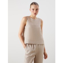 Lc Waikiki Yeni Sezon Bisiklet Yaka %100 Keten Bluz