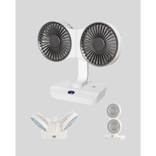 Selfbuysell 720° Döner Çift Taraflı Masaüstü Vantilatör – USB Şarjlı Sessiz Fan