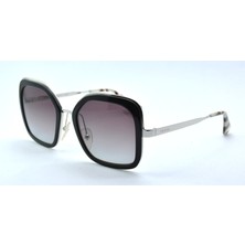 Praada. Lınae Rosa Spr 57U 4bk 412 Siyah Gümüş Metal Kare Füme Bordo Kadın Güneş Gözlüğü