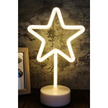 Normadia Dekoratif Yıldız Neon LED Gece Lambası, Şık ve Parlak Aydınlatma